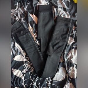 Warm Fuzzy Lined Leggings Black Stretch Size M